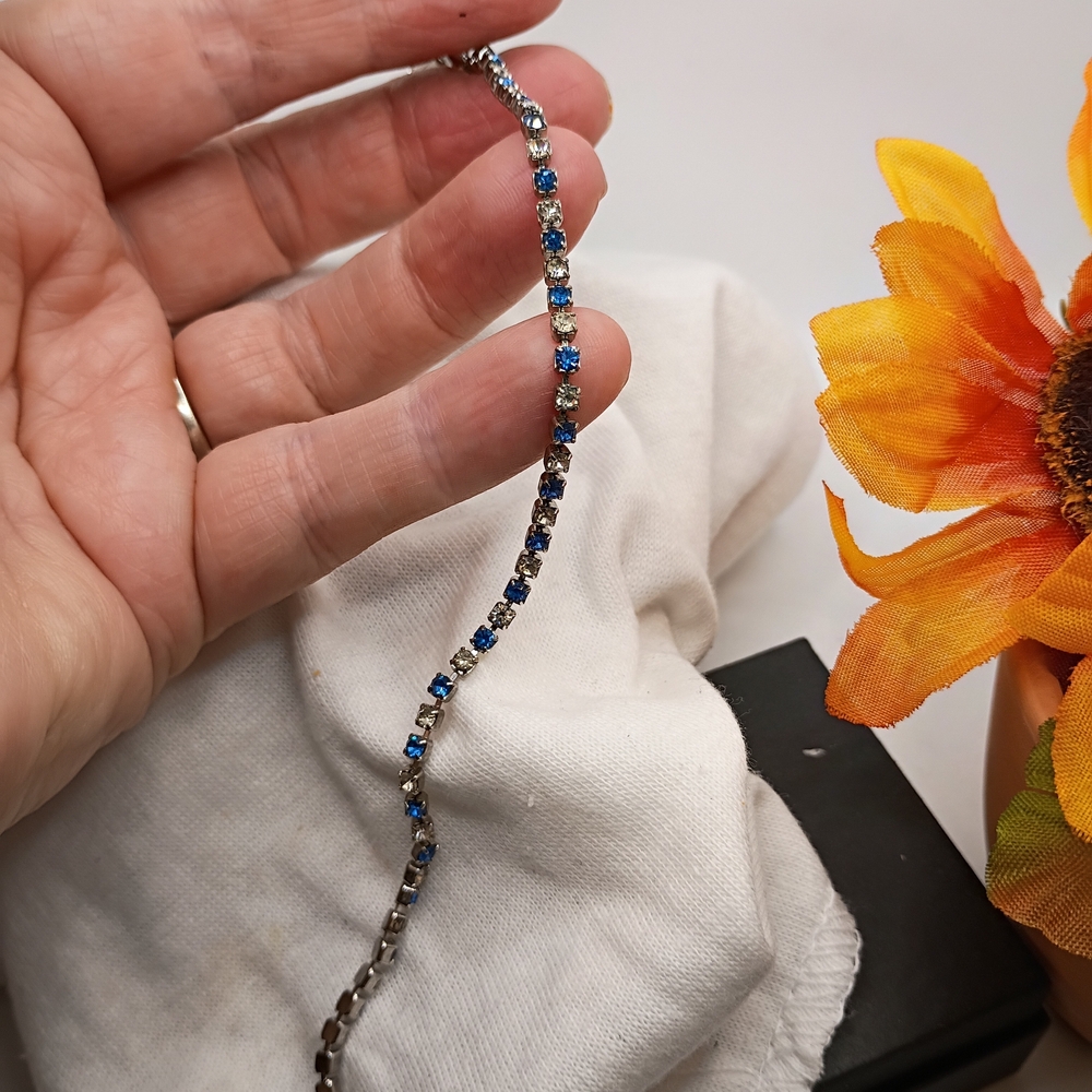Elegant Blue and Diamond Bracelet 925